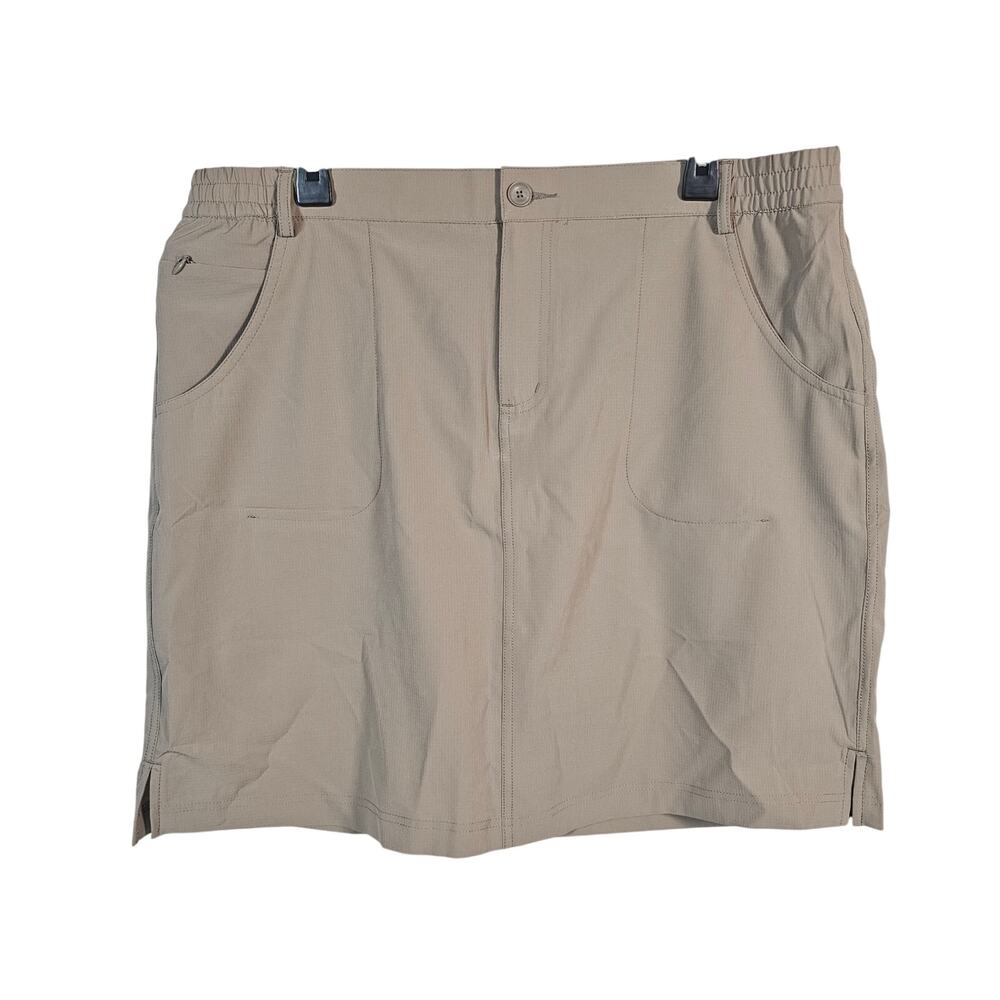 Tilley Trek Skort Tan Womens XL Hiking Travel Shorts Skirt Pockets